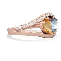 Citrine Nestled Heart Keepsake 14K Rose Gold ring R5650