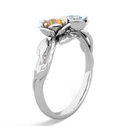 Citrine Rose Garden 14K White Gold ring R5510