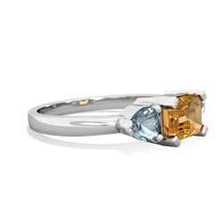 Citrine Three Stone 14K White Gold ring R5235