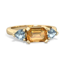 Citrine Three Stone 14K Yellow Gold ring R5235