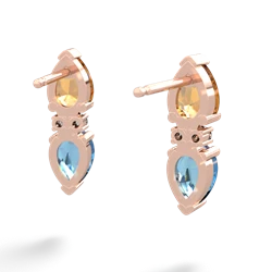 Citrine Bowtie Drop 14K Rose Gold earrings E0865