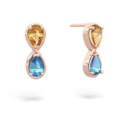 Citrine Infinity 14K Rose Gold earrings E5050