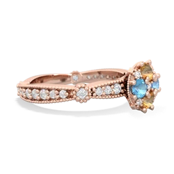 Citrine Sparkling Tiara Cluster 14K Rose Gold ring R26293RD