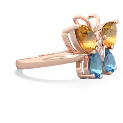 Citrine Butterfly 14K Rose Gold ring R2215