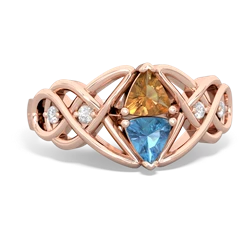 Citrine Keepsake Celtic Knot 14K Rose Gold ring R5300