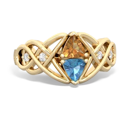 Citrine Keepsake Celtic Knot 14K Yellow Gold ring R5300