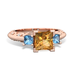 Citrine Eternal Embrace Engagement 14K Rose Gold ring C2001