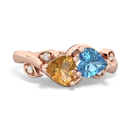 Citrine Floral Elegance 14K Rose Gold ring R5790