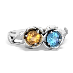 Citrine Rose Garden 14K White Gold ring R5510