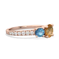 Citrine Pave Trellis 14K Rose Gold ring R5500