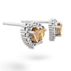 Citrine Halo 14K White Gold earrings E7008
