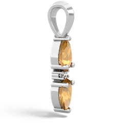 Citrine Bowtie Drop 14K White Gold pendant P0865