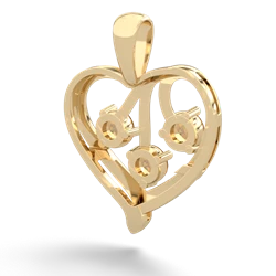 Citrine Glowing Heart 14K Yellow Gold pendant P2233