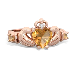 Peridot Claddagh Keepsake 14K Rose Gold ring R5245