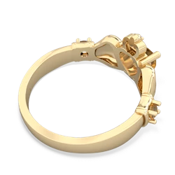 Lab Sapphire Claddagh Keepsake 14K Yellow Gold ring R5245