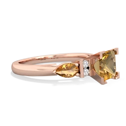 Lab Sapphire 6Mm Princess Eternal Embrace Engagement 14K Rose Gold ring C2002