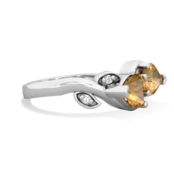 Citrine Floral Elegance 14K White Gold ring R5790