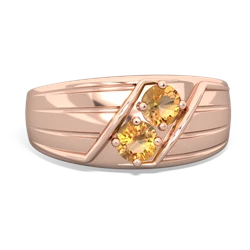 Citrine Men's Streamline 14K Rose Gold ring R0460