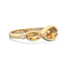 Smoky Quartz Milgrain Marquise 14K Yellow Gold ring R5700