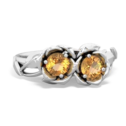 Citrine Rose Garden 14K White Gold ring R5510