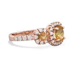 White Topaz Regal Halo 14K Rose Gold ring R5350