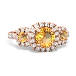 White Topaz Regal Halo 14K Rose Gold ring R5350