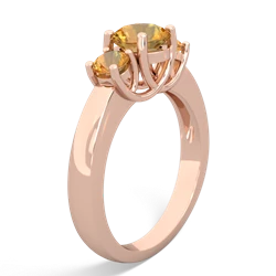 London Topaz Three Stone Round Trellis 14K Rose Gold ring R4018