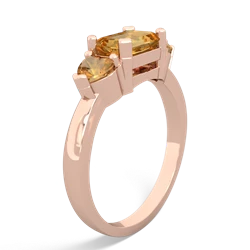 Lab Ruby Three Stone 14K Rose Gold ring R5235