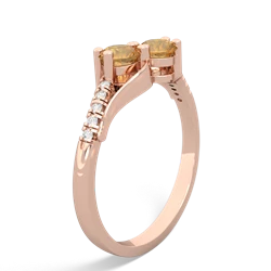 Citrine Infinity Pave Two Stone 14K Rose Gold ring R5285