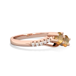 Citrine Infinity Pave Two Stone 14K Rose Gold ring R5285