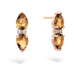 Citrine Bowtie Drop 14K Rose Gold earrings E0865