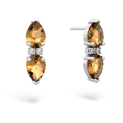 Citrine Bowtie Drop 14K White Gold earrings E0865