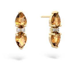 Citrine Bowtie Drop 14K Yellow Gold earrings E0865