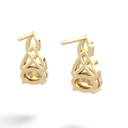 Citrine Celtic Trinity Knot 14K Yellow Gold earrings E2389