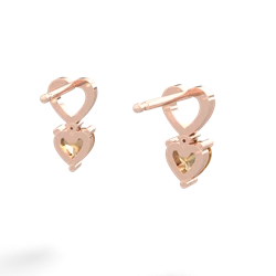 Citrine Four Hearts 14K Rose Gold earrings E2558