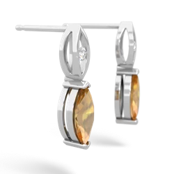 Citrine Marquise Drop 14K White Gold earrings E5333