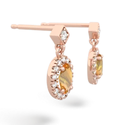 Citrine Antique-Style Halo 14K Rose Gold earrings E5720