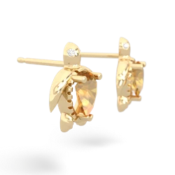 Citrine Baby Sea Turtle 14K Yellow Gold earrings E5241