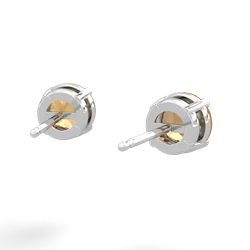 Citrine 6Mm Round Stud 14K White Gold earrings E1786