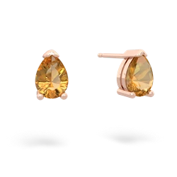 Citrine Teardrop Stud 14K Rose Gold earrings E1793