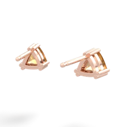 Citrine 5Mm Trillion Stud 14K Rose Gold earrings E1858