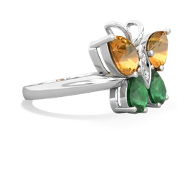 Citrine Butterfly 14K White Gold ring R2215