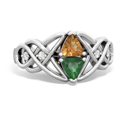 Citrine Keepsake Celtic Knot 14K White Gold ring R5300