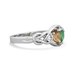 Citrine Celtic Love Knot 14K White Gold ring R5420