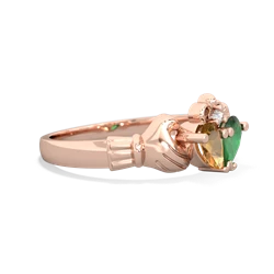 Citrine 'Our Heart' Claddagh 14K Rose Gold ring R2388