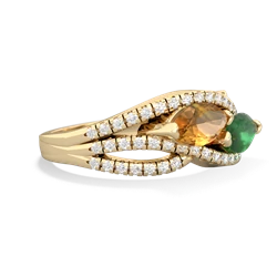 Citrine Diamond Rivers 14K Yellow Gold ring R3070