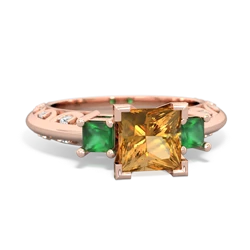 Citrine Eternal Embrace Engagement 14K Rose Gold ring C2001