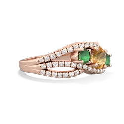 Citrine Three Stone Aurora 14K Rose Gold ring R3080