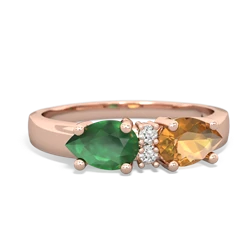 Citrine Pear Bowtie 14K Rose Gold ring R0865