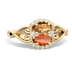 Citrine Love Nest 14K Yellow Gold ring R5860